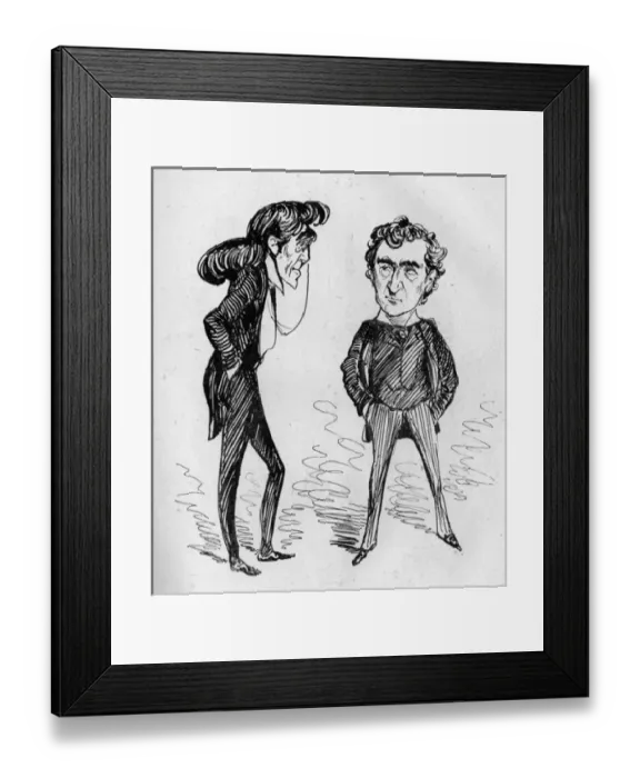 Framed Print : Caricatures of Henry Irving and Edwin Booth Framed Print : Caricatures of Henry Irving and Edwin Booth
