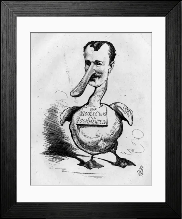 Framed Print : Caricature of Augustus Harris, British actor and dramatist