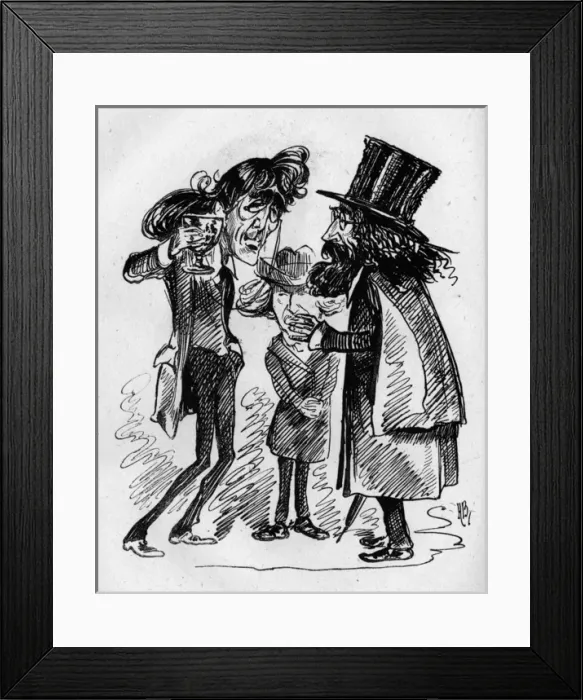 Framed Print : Cartoon, Henry Irving and Alfred Tennyson Framed Print : Cartoon, Henry Irving and Alfred Tennyson