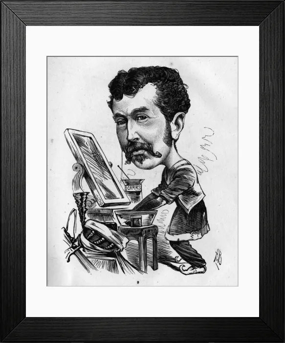 Framed Print : Caricature of Charles Warner, English actor