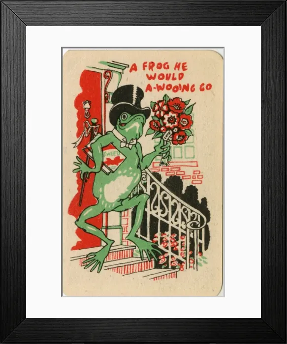 Framed Print : Snap card - A frog he would a-wooing go Framed Print : Snap card - A frog he would a-wooing go