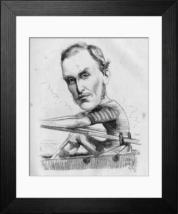 Framed Print : Caricature of E A Trickett, world champion oarsman Framed Print : Caricature of E A Trickett, world champion oarsman