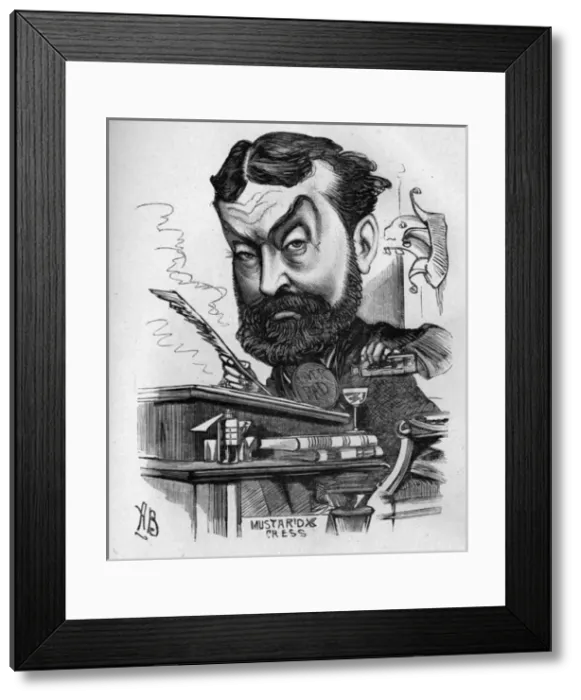 Framed Print : Caricature of George Robert Sims, English writer Framed Print : Caricature of George Robert Sims, English writer