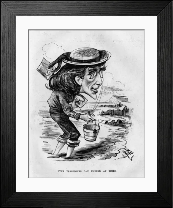 Framed Print : Caricature of Henry Irving, English actor-manager Framed Print : Caricature of Henry Irving, English actor-manager