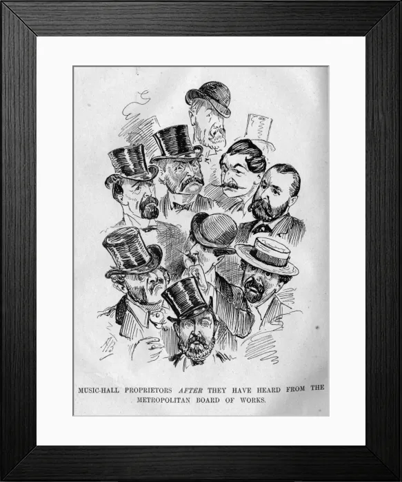 Framed Print : Cartoon, Music hall proprietors Framed Print : Cartoon, Music hall proprietors