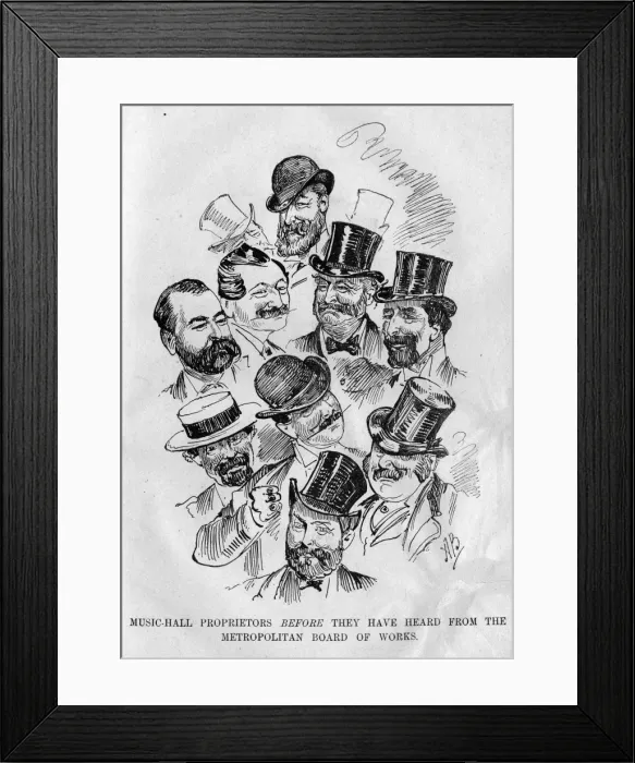 Framed Print : Cartoon, Music hall proprietors Framed Print : Cartoon, Music hall proprietors