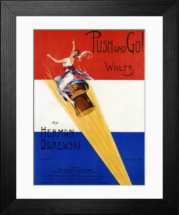 Framed Print : Music cover, Push and Go! Waltz Framed Print : Music cover, Push and Go! Waltz