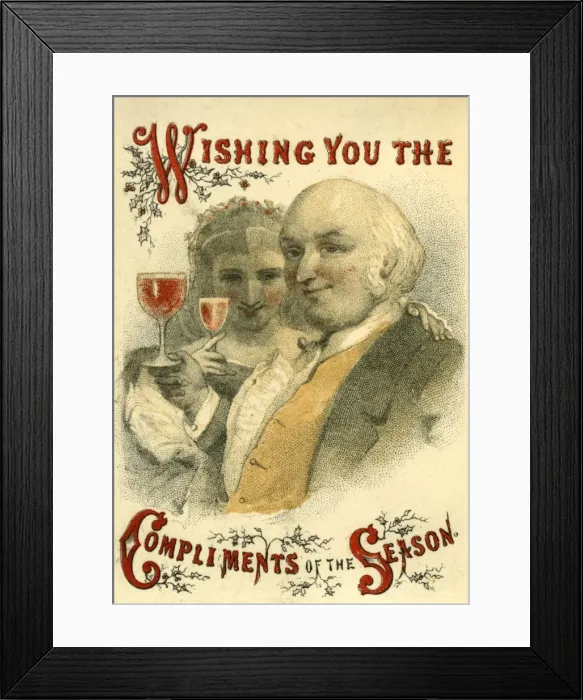 Framed Print : Christmas greeting, Compliments of the Season Framed Print : Christmas greeting, Compliments of the Season