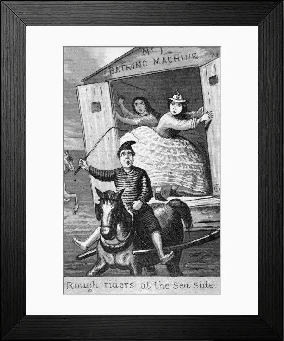 Framed Print : Rough Rides at the Sea Side - Bathing Machine Framed Print : Rough Rides at the Sea Side - Bathing Machine