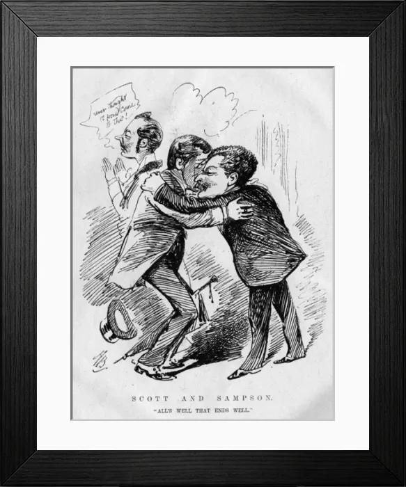Framed Print : Caricature of Ledger, Scott and Sampson