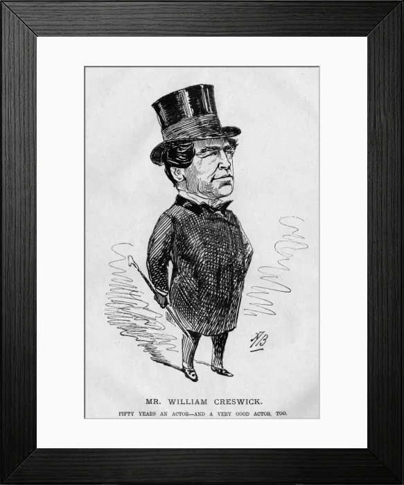 Framed Print : Caricature of William Creswick, English actor Framed Print : Caricature of William Creswick, English actor