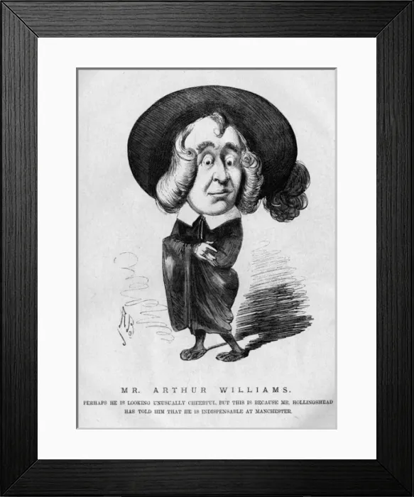Framed Print : Caricature of Arthur Williams, actor, playwright and singer Framed Print : Caricature of Arthur Williams, actor, playwright and singer