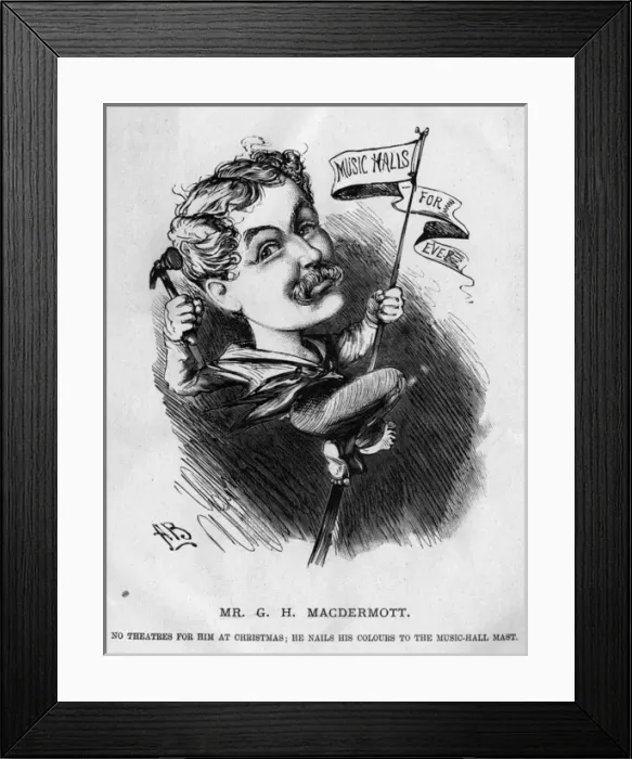 Framed Print : Caricature of G H MacDermott, English music hall singer Framed Print : Caricature of G H MacDermott, English music hall singer