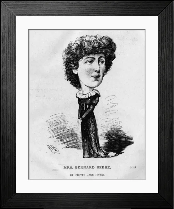 Framed Print : Caricature of Mrs Bernard Beere, English actress Framed Print : Caricature of Mrs Bernard Beere, English actress