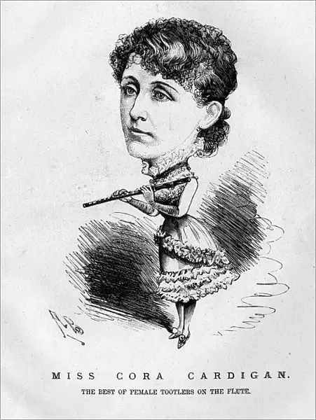 Caricature of Cora Cardigan, flautist
