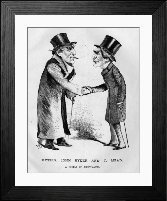 Framed Print : Caricature of John Ryder and Tom Mead, English actors Framed Print : Caricature of John Ryder and Tom Mead, English actors