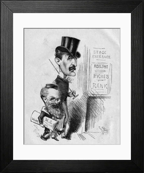 Framed Print : Caricature of Wilkie Collins and Edgar Bruce Framed Print : Caricature of Wilkie Collins and Edgar Bruce