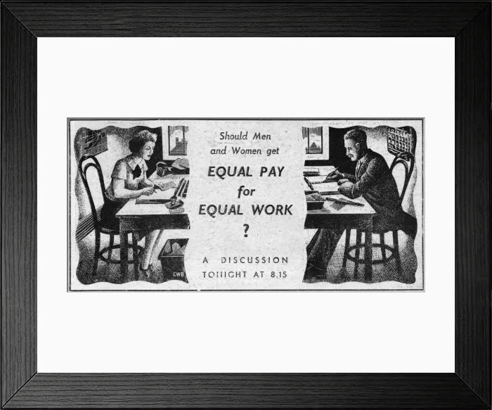 Framed Print : Equal Pay for Equal Work Framed Print : Equal Pay for Equal Work