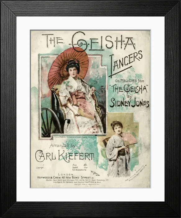 Framed Print : Music cover, The Geisha Lancers Framed Print : Music cover, The Geisha Lancers