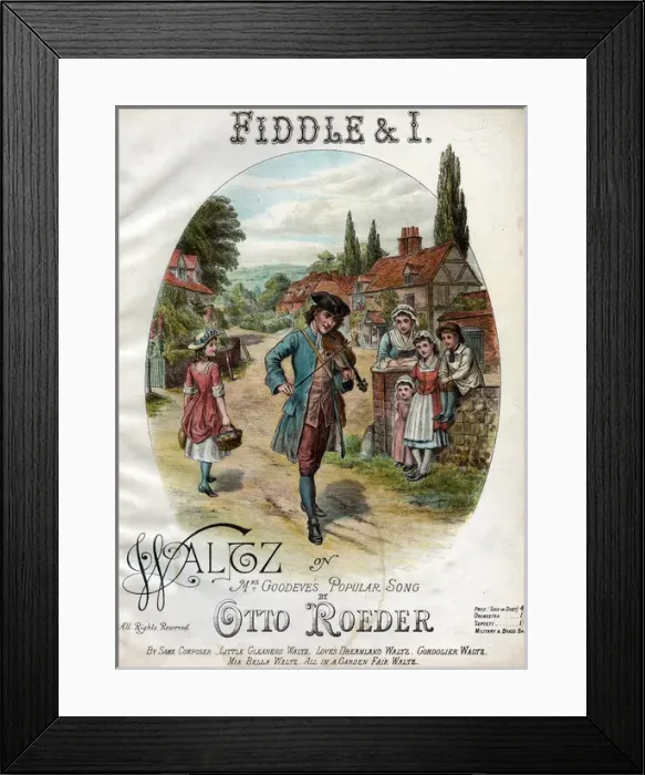 Framed Print : Music cover, Fiddle & I, Waltz Framed Print : Music cover, Fiddle & I, Waltz