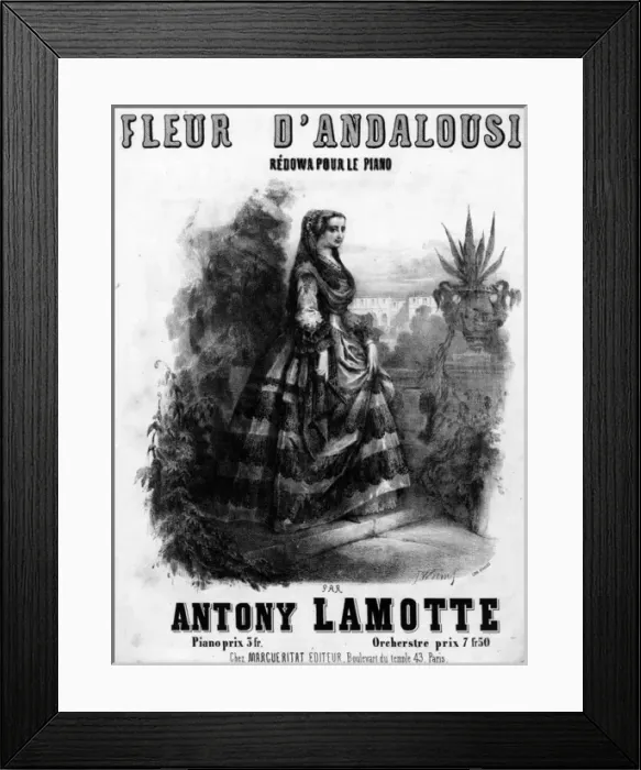 Framed Print : Music cover, Fleur D Andalousie by Antony Lamotte Framed Print : Music cover, Fleur D Andalousie by Antony Lamotte