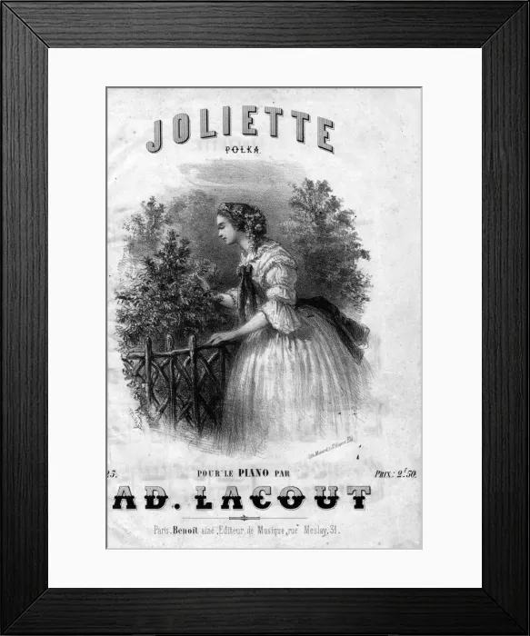 Framed Print : Music cover, Joliette Polka by Lacout Framed Print : Music cover, Joliette Polka by Lacout