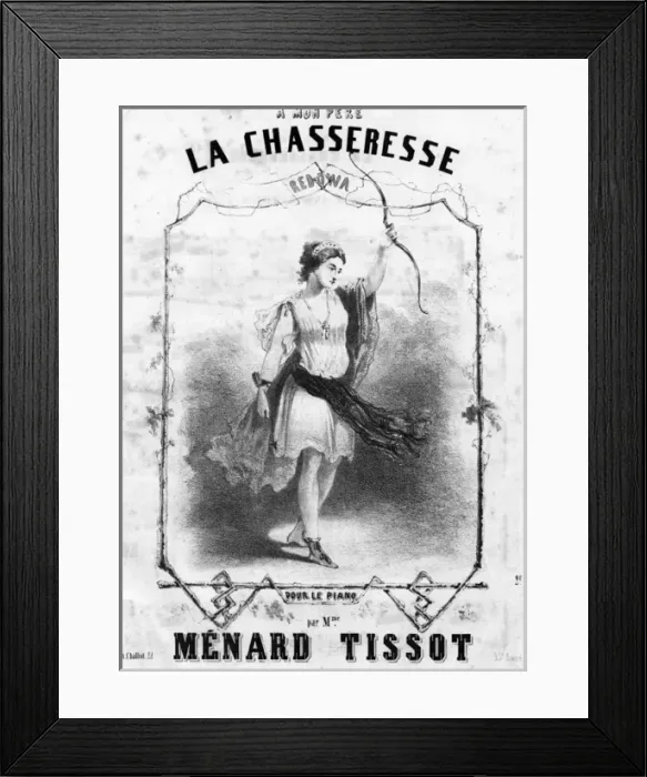 Framed Print : Music cover, La Chasseresse by Mme Menard Tissot Framed Print : Music cover, La Chasseresse by Mme Menard Tissot