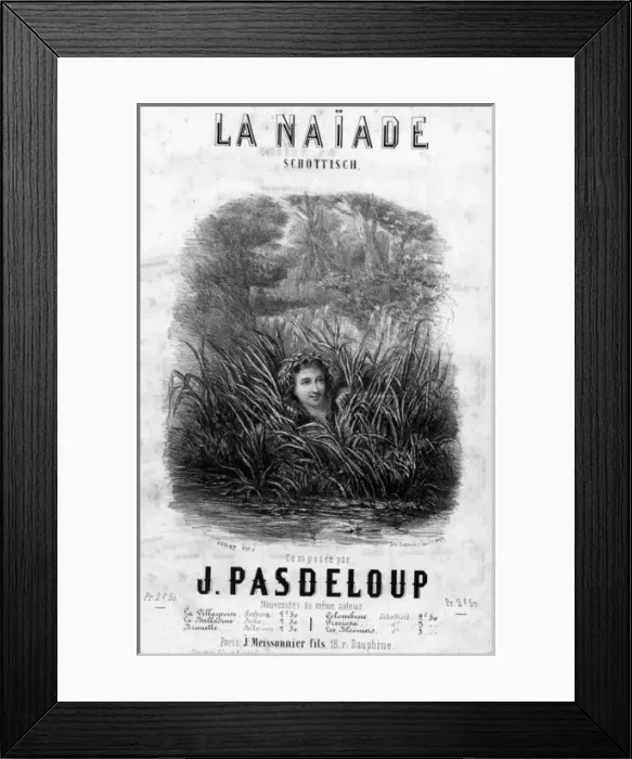 Framed Print : Music cover, La Naiade, Schottisch by Pasdeloup Framed Print : Music cover, La Naiade, Schottisch by Pasdeloup