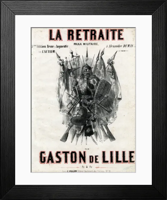 Framed Print : Music cover, La Retraite, Polka Militaire Framed Print : Music cover, La Retraite, Polka Militaire