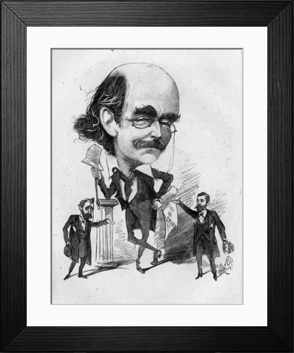 Framed Print : Caricature of Dion Boucicault, Irish actor and playwright