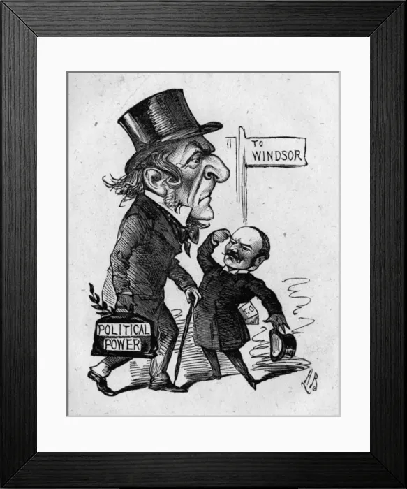 Framed Print : Cartoon, Gladstone on the road to Windsor Framed Print : Cartoon, Gladstone on the road to Windsor