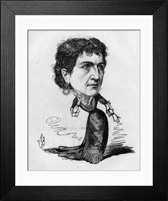 Framed Print : Caricature of the actress Dame Genevieve Ward Framed Print : Caricature of the actress Dame Genevieve Ward
