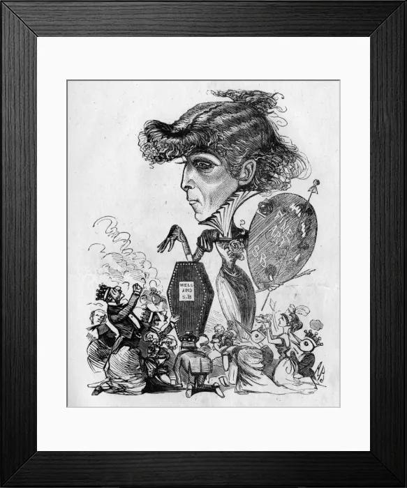 Framed Print : Caricature of Sarah Bernhardt, French actress Framed Print : Caricature of Sarah Bernhardt, French actress