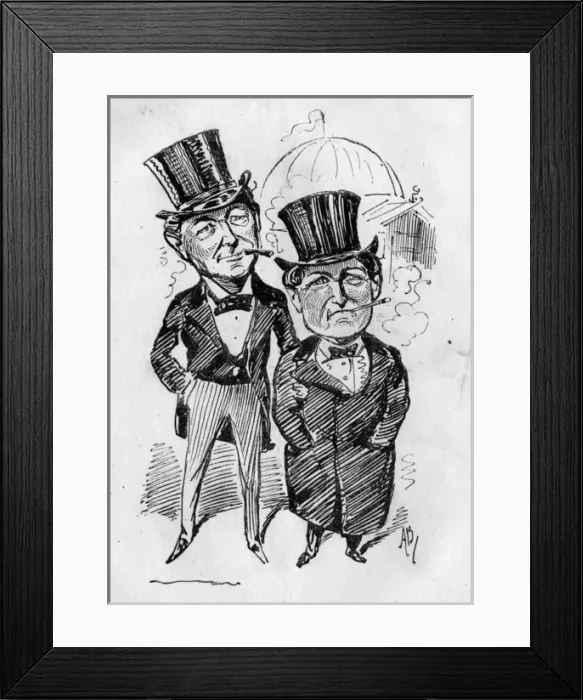Framed Print : Caricature of Willing and Myers Framed Print : Caricature of Willing and Myers
