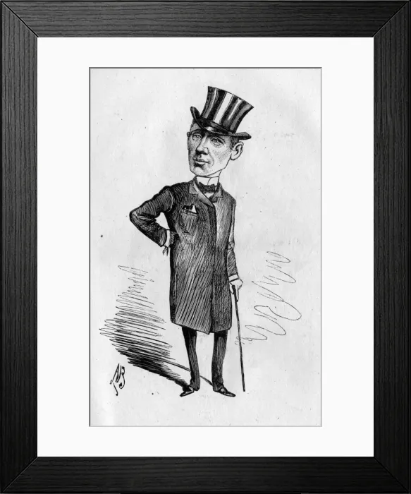 Framed Print : Caricature of Charles Sugden, English actor Framed Print : Caricature of Charles Sugden, English actor