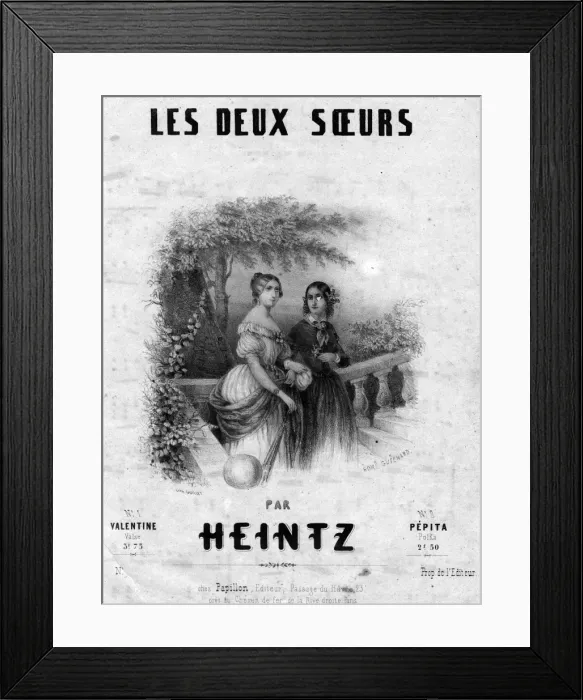 Framed Print : Music cover, Les Deux Soeurs by Heintz Framed Print : Music cover, Les Deux Soeurs by Heintz