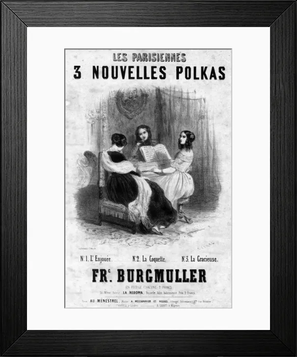 Framed Print : Music cover, Les Parisiennes, Three New Polkas Framed Print : Music cover, Les Parisiennes, Three New Polkas
