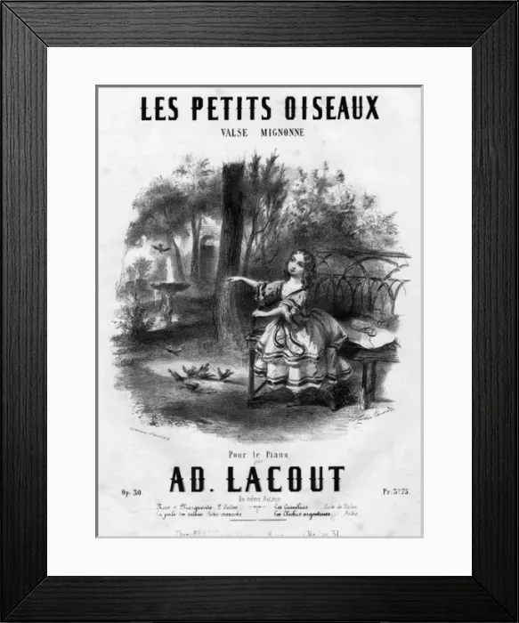 Framed Print : Music cover, Les Petits Oiseaux, Waltz by Lacout Framed Print : Music cover, Les Petits Oiseaux, Waltz by Lacout