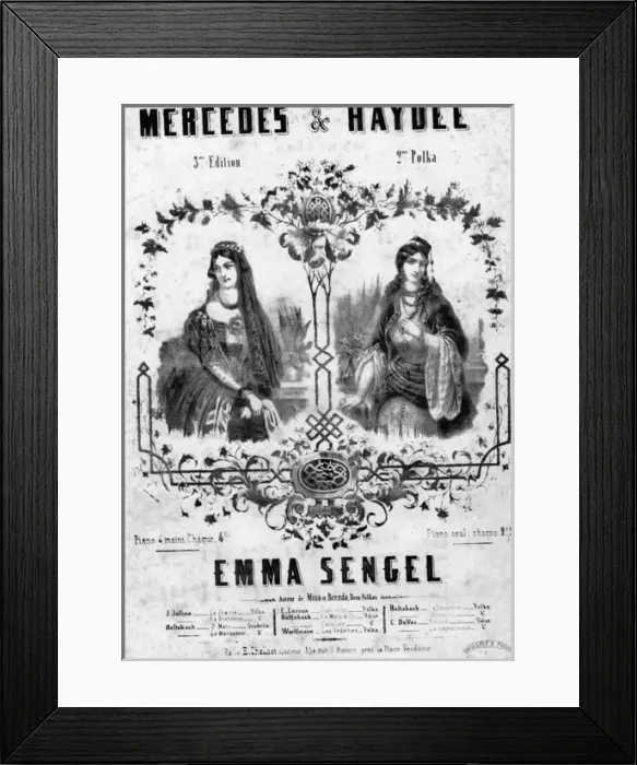 Framed Print : Music cover, Mercedes & Haydee by Emma Sengel Framed Print : Music cover, Mercedes & Haydee by Emma Sengel