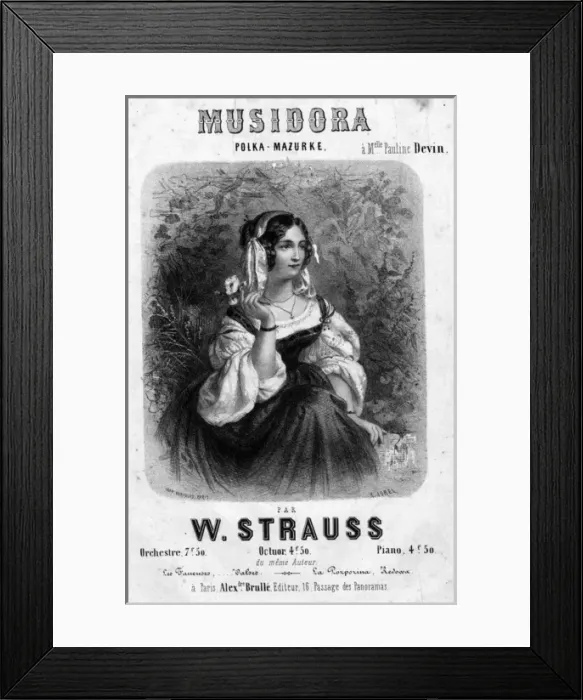 Framed Print : Music cover, Musidora, Polka-Mazurka by W Strauss Framed Print : Music cover, Musidora, Polka-Mazurka by W Strauss