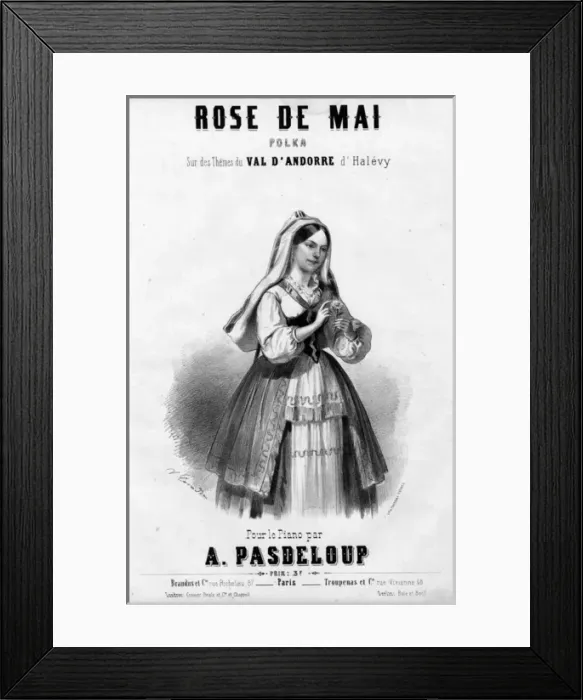 Framed Print : Music cover, Rose de Mai, Polka by A Pasdeloup Framed Print : Music cover, Rose de Mai, Polka by A Pasdeloup