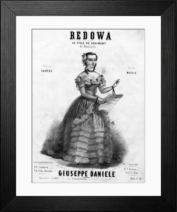 Framed Print : Music cover, Redowa, La Fille du Regiment Framed Print : Music cover, Redowa, La Fille du Regiment