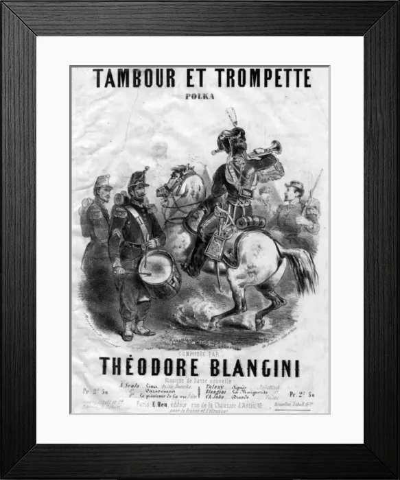 Framed Print : Music cover, Tambour et Trompette, Polka