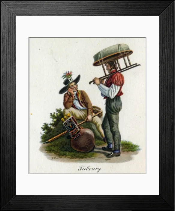 Framed Print : Two men resting, Fribourg, Switzerland Framed Print : Two men resting, Fribourg, Switzerland