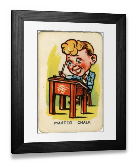 Framed Print : Happy Familes Playing Cards - Master Chalk Framed Print : Happy Familes Playing Cards - Master Chalk