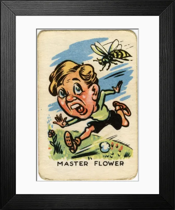 Framed Print : Happy Familes Playing Cards - Master Flower Framed Print : Happy Familes Playing Cards - Master Flower