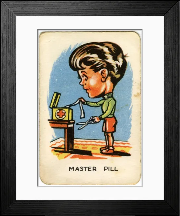 Framed Print : Happy Familes Playing Cards - Master Pill Framed Print : Happy Familes Playing Cards - Master Pill