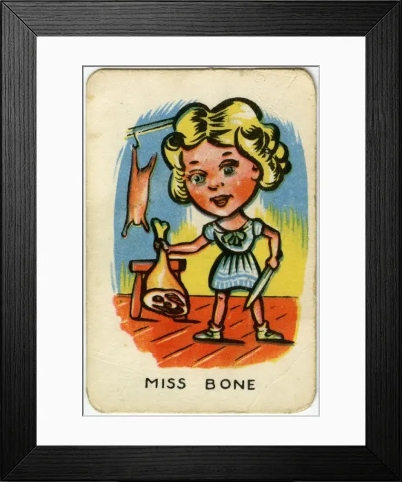 Framed Print : Happy Familes Playing Cards - Miss Bone Framed Print : Happy Familes Playing Cards - Miss Bone
