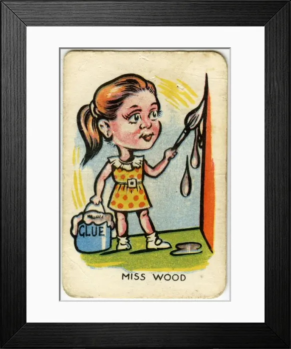 Framed Print : Happy Familes Playing Cards - Miss Wood Framed Print : Happy Familes Playing Cards - Miss Wood