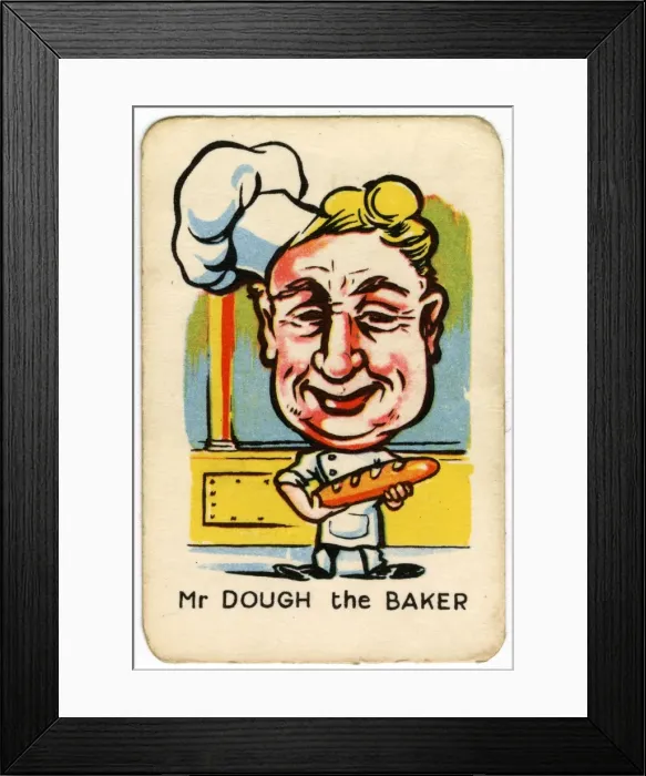 Framed Print : Happy Familes Playing Cards - Mr Dough the Baker Framed Print : Happy Familes Playing Cards - Mr Dough the Baker